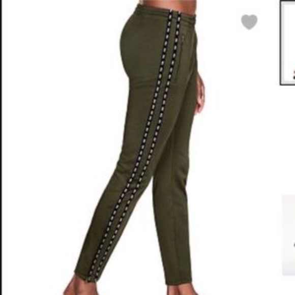 pink skinny track pants